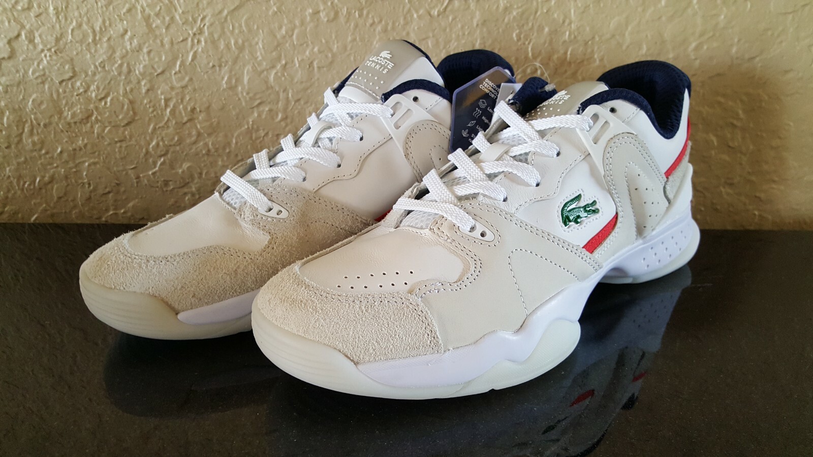 Lacoste Men's T-Point 721 Leather and Suede Tennis Shoes Sneakers | eBay UK